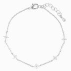 Five Small Flower Bracelet-Silver