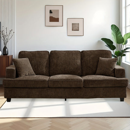 Sofa with Plush Cushions & Removable Washable Cover - Contemporary Sectional Sofa