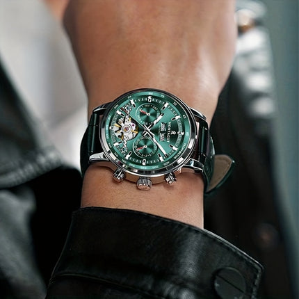 Men'S Automatic Self-Winding Mechanical Watch with Luminescent Hands & Date Display