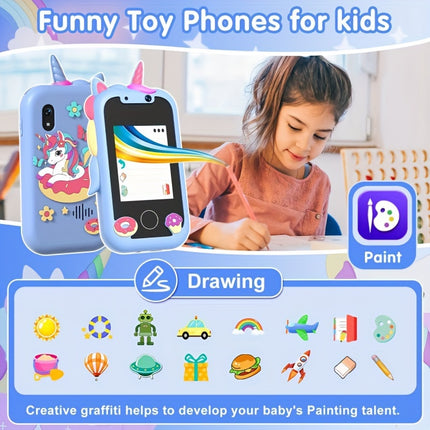 Youngsters's Smart Phone Toy, 2.4-inch Touch Screen Youngsters Learning Toy Mobile with Dual Cameras, Games and Other Functions, Youngsters Traveling, Preschool Learning Toys as Birthday Gifts for Girls and Boys Aged 3-10 Yea