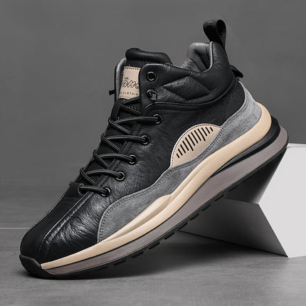 Men's All-Season Thick-Sole Sneakers - Lightweight Outdoor Sports Shoes with Soft Cushioned Rubber Sole