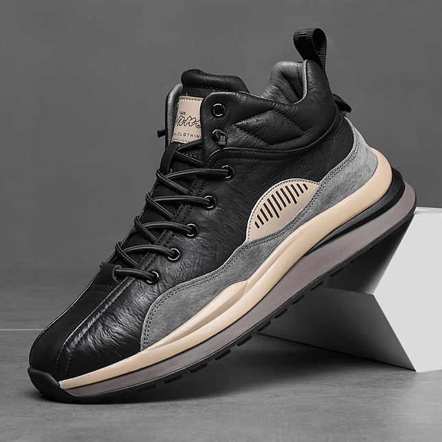 Men's All-Season Thick-Sole Sneakers - Lightweight Outdoor Sports Shoes with Soft Cushioned Rubber Sole