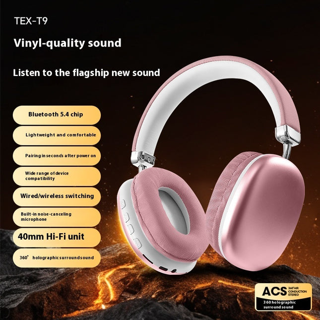 TEX-T9 Bluetooth Headset Wireless Headphone Head-mounted