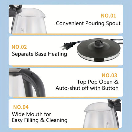 Kettle Heats Up Rapidly with Its Powerful 1000W Output,