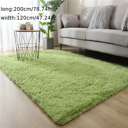 200*120cm green Mat, non-slip long pile Mat, fluffy faux fur Mat for beautiful living room decoration,