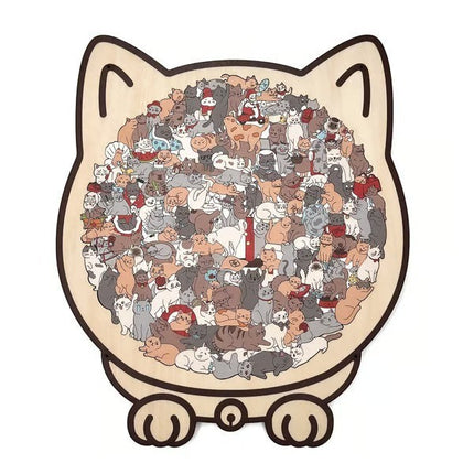 Morandi Cat-shaped Wooden Puzzle