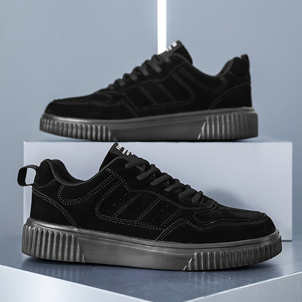Men's Large Size Lace-Up Casual Skateboard Shoes Non-Slip MD Sole, Comfortable EVA Fabric Insole
