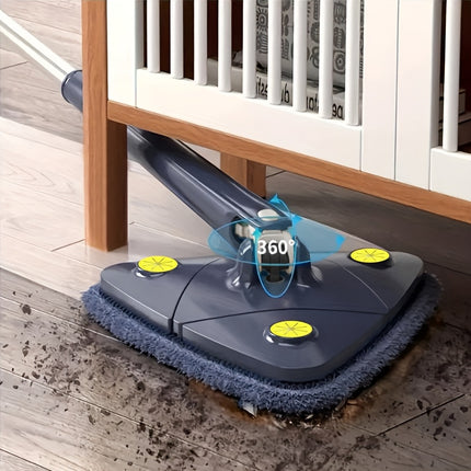1pc 360 Degree Rotatable Triangle Mop - Extendable Handle, Multi-Surface Cleaning Tool