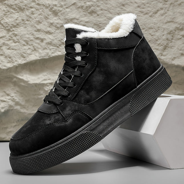 Men's Winter Warm High-Top Sneakers - Heavy-Duty & PVC Sole All-Terrain Traction