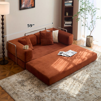 Sofa Bed, Convertible Floor Sofa, Leisure Sofa Bed, Corduroy Folding Mattress, Lounge Sofa