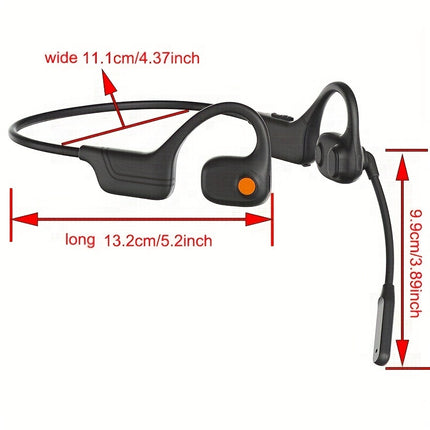 Wireless Open-Ear Headphones | Dual Microphones, ENC Noise Cancelling, =