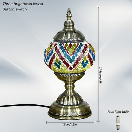 1pc Turkish-Moroccan Mosaic Usb-Powered Table Lamp - Bohemian Stained Glass Nightlight