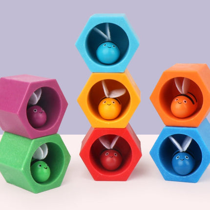 Wooden Toys Hive Board Games Children Early Education Clip Catch Bee Sensory Toys For Kids Hand-eye Coordination Game