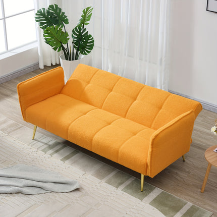 Sofabed With Adjustable Arms And Backrest in Teddy Fleece