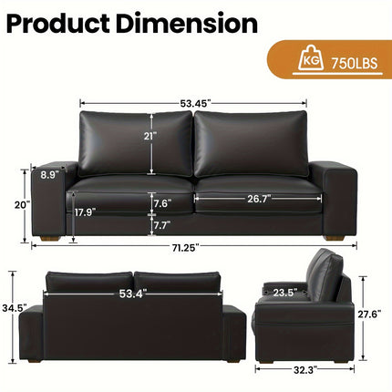 Sofa Elegance And Comfort - Modern Loveseat Sofa - Sleek And Smooth Surface with Wide Arm,