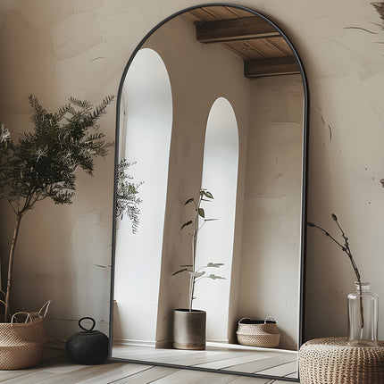 Floor Mirror Freestanding, Full Body Mirror Floor Standing Mirror With Stand For Bedroom,