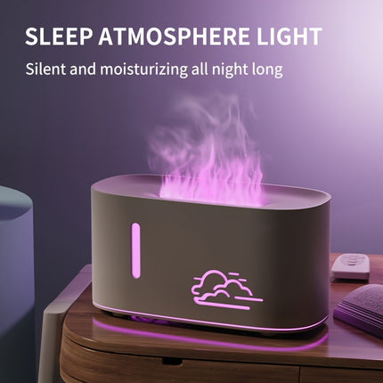 1pc 3D Flame Effect Night Light & Air Humidifier with Essential Oil Diffuser, Sleep-Enhancing Glow