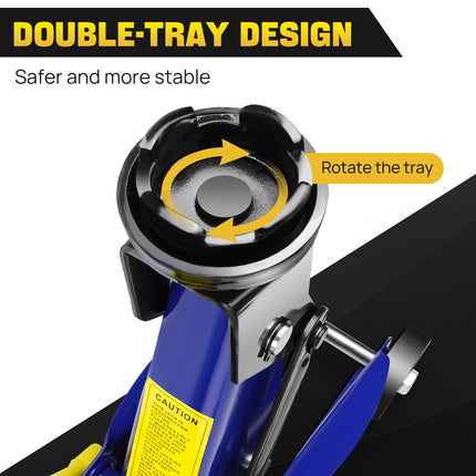 Hydraulic Rolling Heavy-Duty Jack - 2 Tons - Low Profile - for Car, Utility & Garage - Tire Repair/Repair