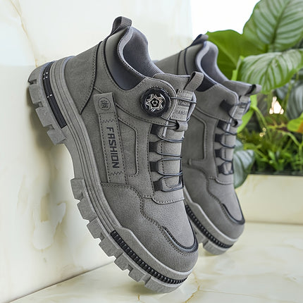 Urban Street Fashion Rotating Buckle Design Outdoor Casual Sneakers, Comfortable Thick