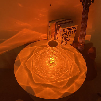 Romantic LED Rose Diamond Table Lamps For Bedroom Living Room Party Dinner Decor Creative Lights
