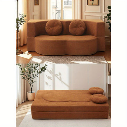 Sofa Bed with Pillow - Portable Space-Saving Convertible Floor Sofa & Mattress Recliner Suitable