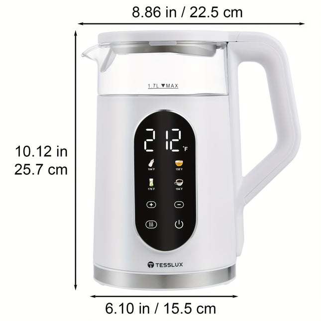 Kettle, 57.48oz/1500W Water Heater with Temperature Settings, Bpa-Free, 4 Predefined Heating Options,