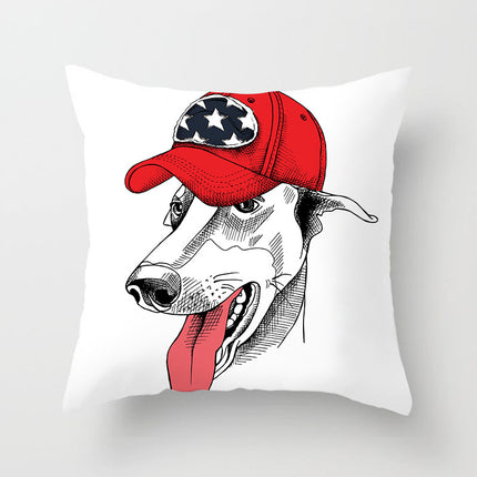 Cartoon Animal Series Peach Skin Fabric Sofa Pillowcase Cushion Cover