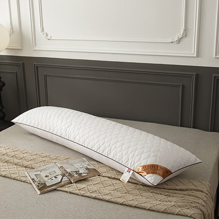 1pc Long Embroidered Pillow | Soft Polyester Filling, Classic Style, Zipper Closure