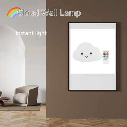 Cartoon Cloud Night Light USB Charging Bedside Bedroom Remote Control LED Wall Lamp