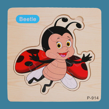 Animal Cartoon 16-piece Wooden Puzzle