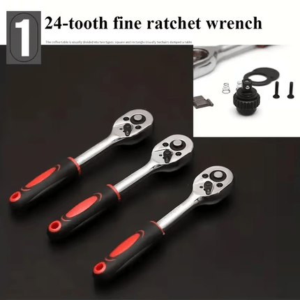 46pcs Automotive Mechanical Repair Tool Set Multifunctional with Socket, Wrench, and Ratchet,