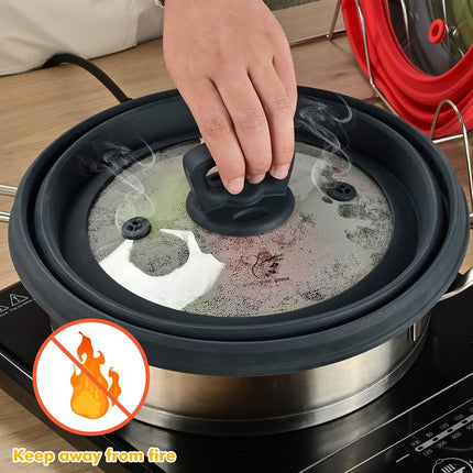 Silicone Microwave Splatterproof Lid with Glass Center & Steam Vent