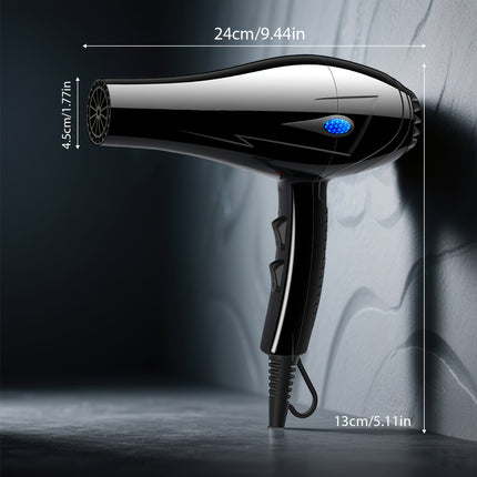 1200W Hair Dryer - Black - European Standard Plug, Ideal for Students and Home Use, Stylish Hair Care