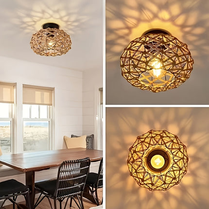 Unique Handwoven Lamp, Zen Home Light, Ceiling Light, Embedded Ceiling Light, Holiday Gift Light