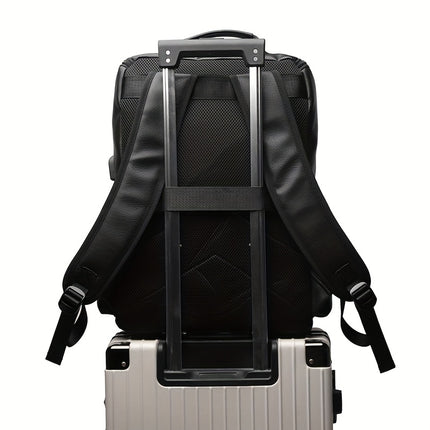 Men's Vintage Multi-Pocket Backpack Compatible for MacBook/Airport - Convertible Travel Bag