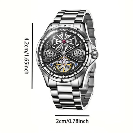 Men's & Women's Vintage Automatic Mechanical Watch with Stainless Steel Case &, Multi-Dial Chronograph