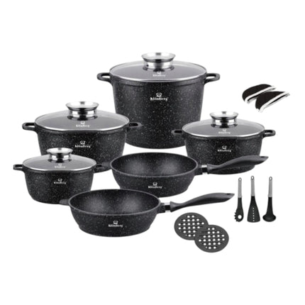 17pcs Cookware Set  with Marbled Coating  Pot