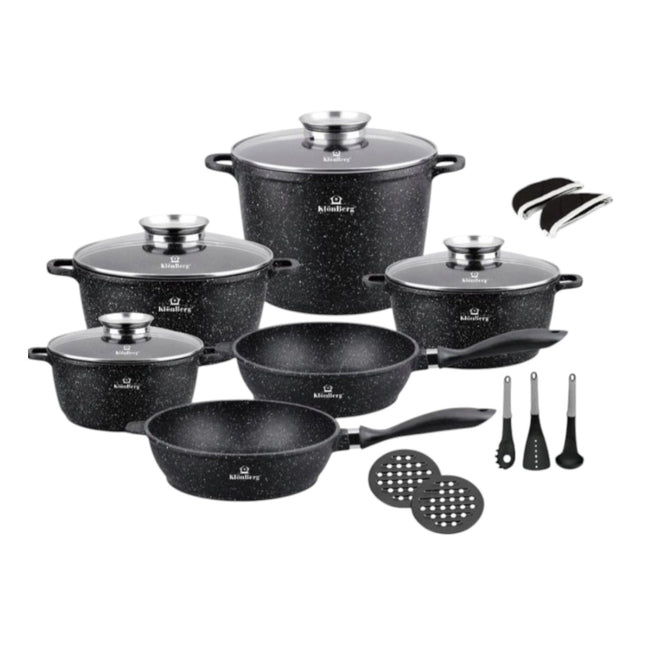17pcs Cookware Set  with Marbled Coating  Pot