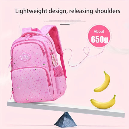 Teenage Girls' Backpacks, Sweet Princess-Style Double Shoulder Bags, Lightweight School Bags for Girls