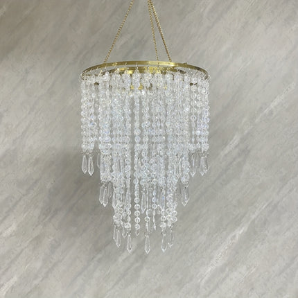 2D Flat, Wedding Birthday Engagement Party Hotel Luxury Decorations, Modern Beaded No-Light Hanging