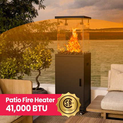Outdoor Heater,Tempered Glass, Propane Outdoor Heaters
