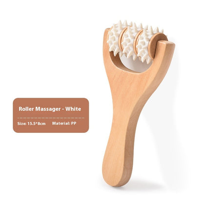 Portable Roller Foot Meridian Massage Wooden