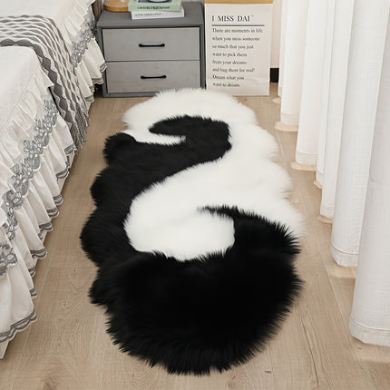 [1pc Ultra Soft Faux Fur Area Rug] 1pc Ultra Soft Faux Fur Area Rug, Handmade Polyester Suede Carpet