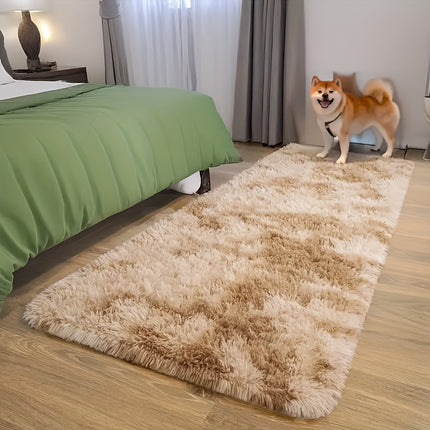 1 Soft Fluffy Plush Mat, Non-Slip Washable Geometric Pattern Mat for Living Room, Bedroom,