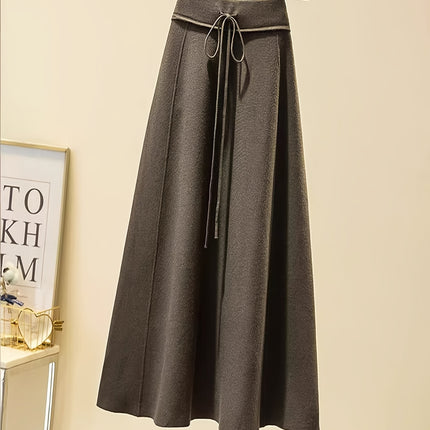 2026 Autumn/Winter New Arrival Decorative Drawstring Women'S High-Waisted Skirt