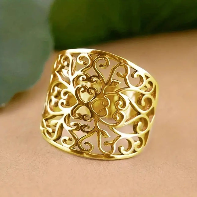Retro Openwork Pattern Ring For Everyday Casual Wear
