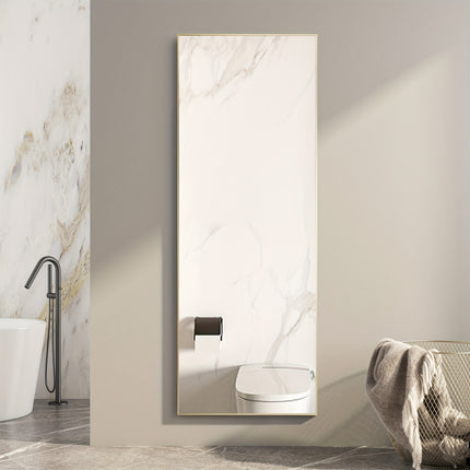 64"x21"/59"x16" Size With Stand, Tall Full Body Mirror, Hanging Or Leaning For Wall, Aluminum Alloy Thin Frame