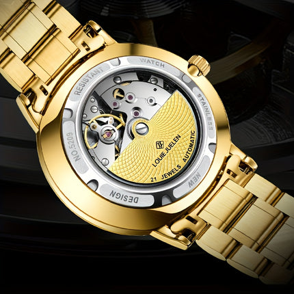 Men's Automatic Mechanical Watch, Smooth Sailing Series, All-Golden Noble Men's Wristwatch