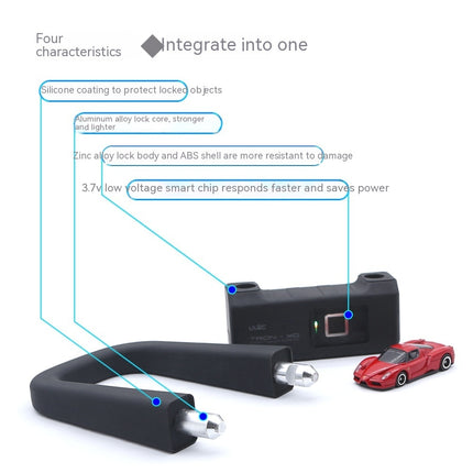 Bicycle Motorcycle Fingerprint Alarm Lock U-shaped