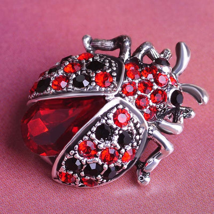 Full drill ladybug brooch